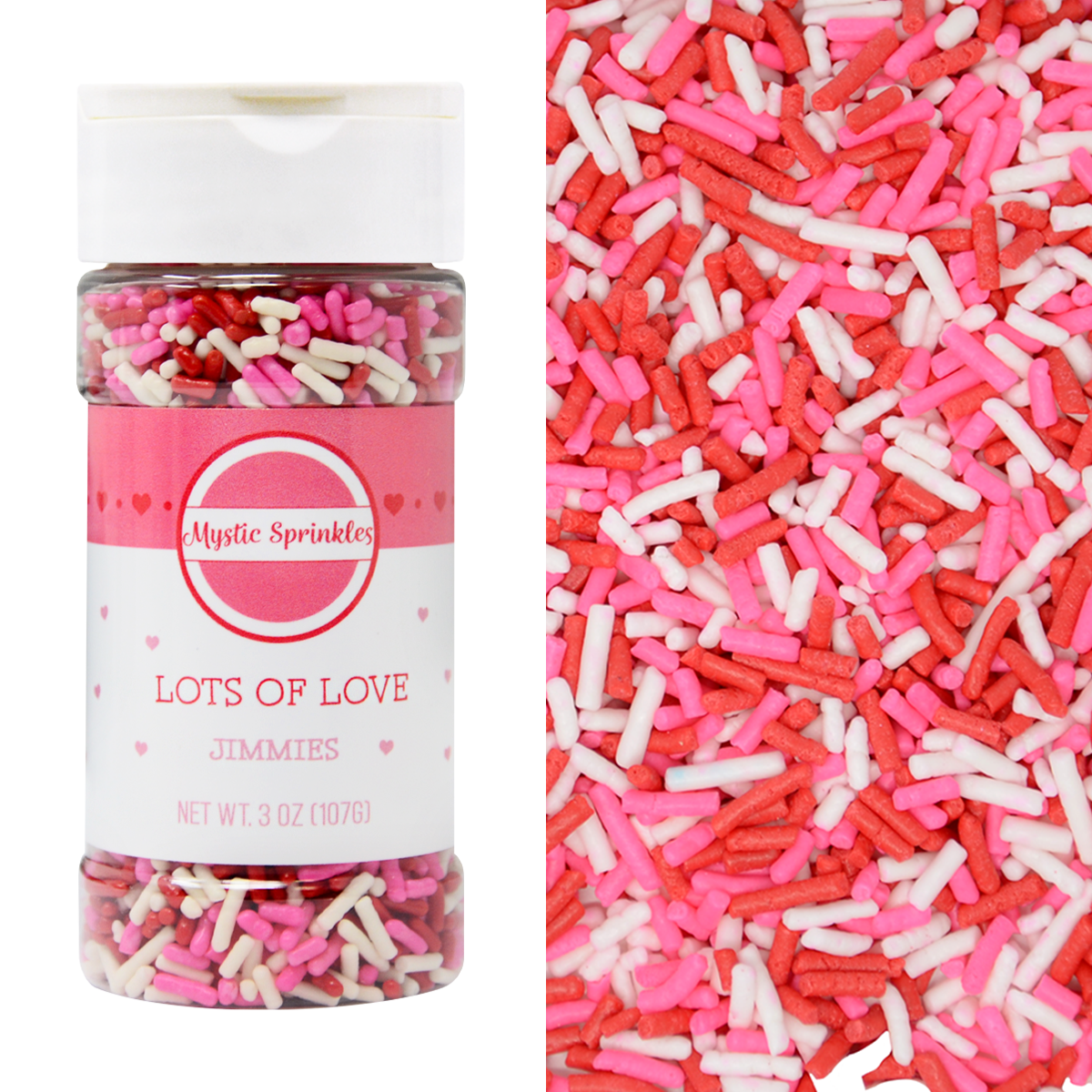 Lots of Love Valentines Jimmies 3.8oz Bottle