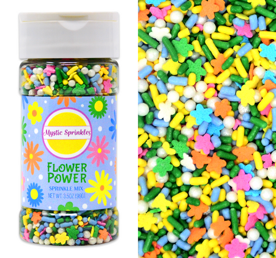 Flower Power Sprinkle Mix 3.5oz Bottle