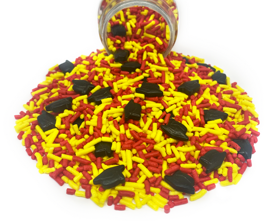 Graduation Day! Red & Yellow Sprinkle Mix 3.8oz