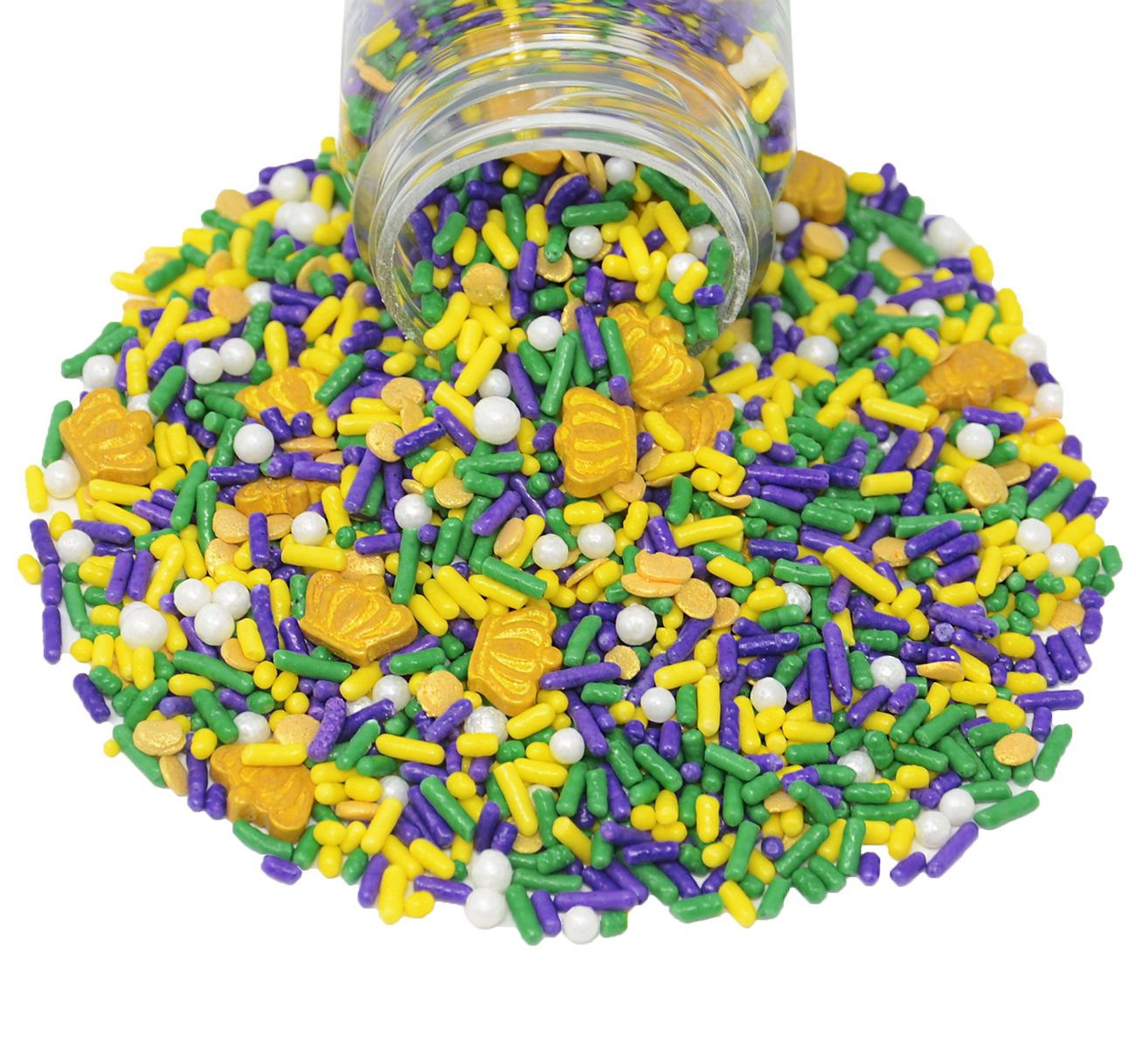 King Bacchus Mardi Gras Sprinkle Mix 3.4oz Bottle