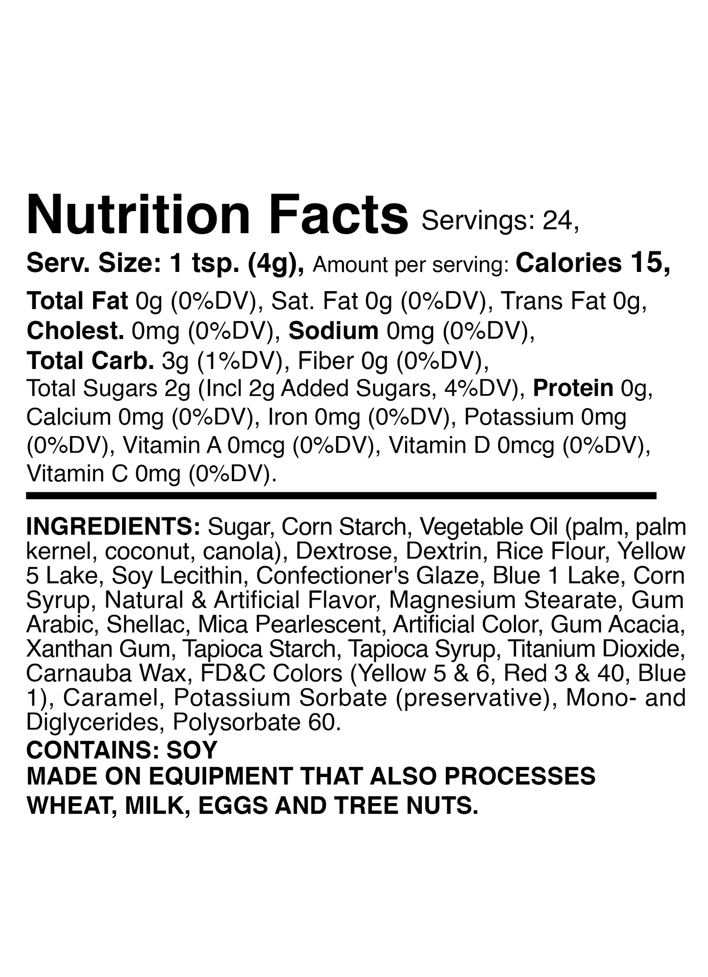 King Bacchus Mardi Gras Sprinkle Mix 3.4oz Bottle