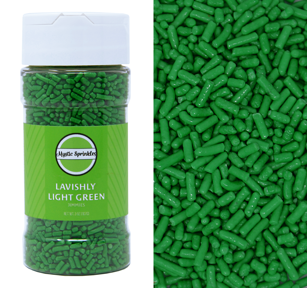 Lavishly Light Green Jimmies Sprinkles 3oz Bottle