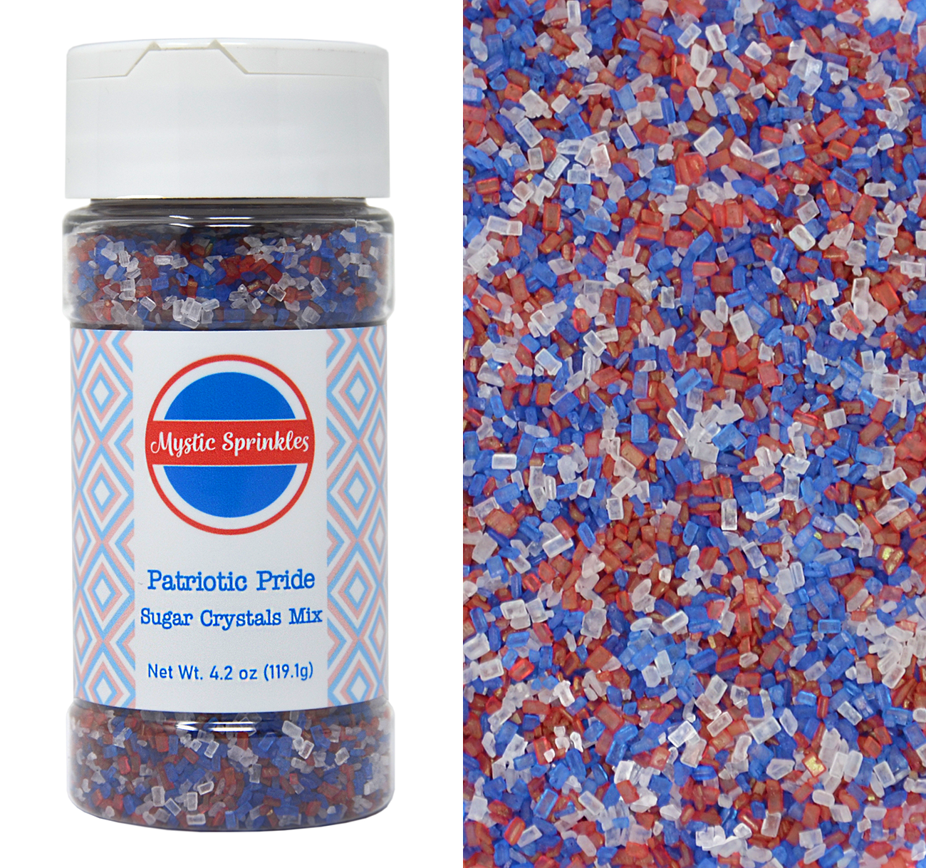 Patriotic Pride Sugar Crystal Mix 4.2oz Bottle