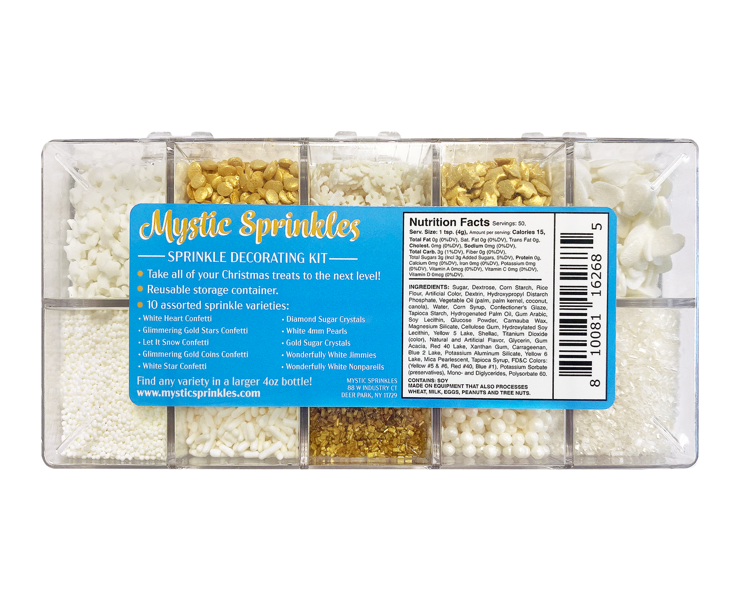 Dreaming of a White Christmas in Gold Sprinkle Decorating Kit 7 oz.