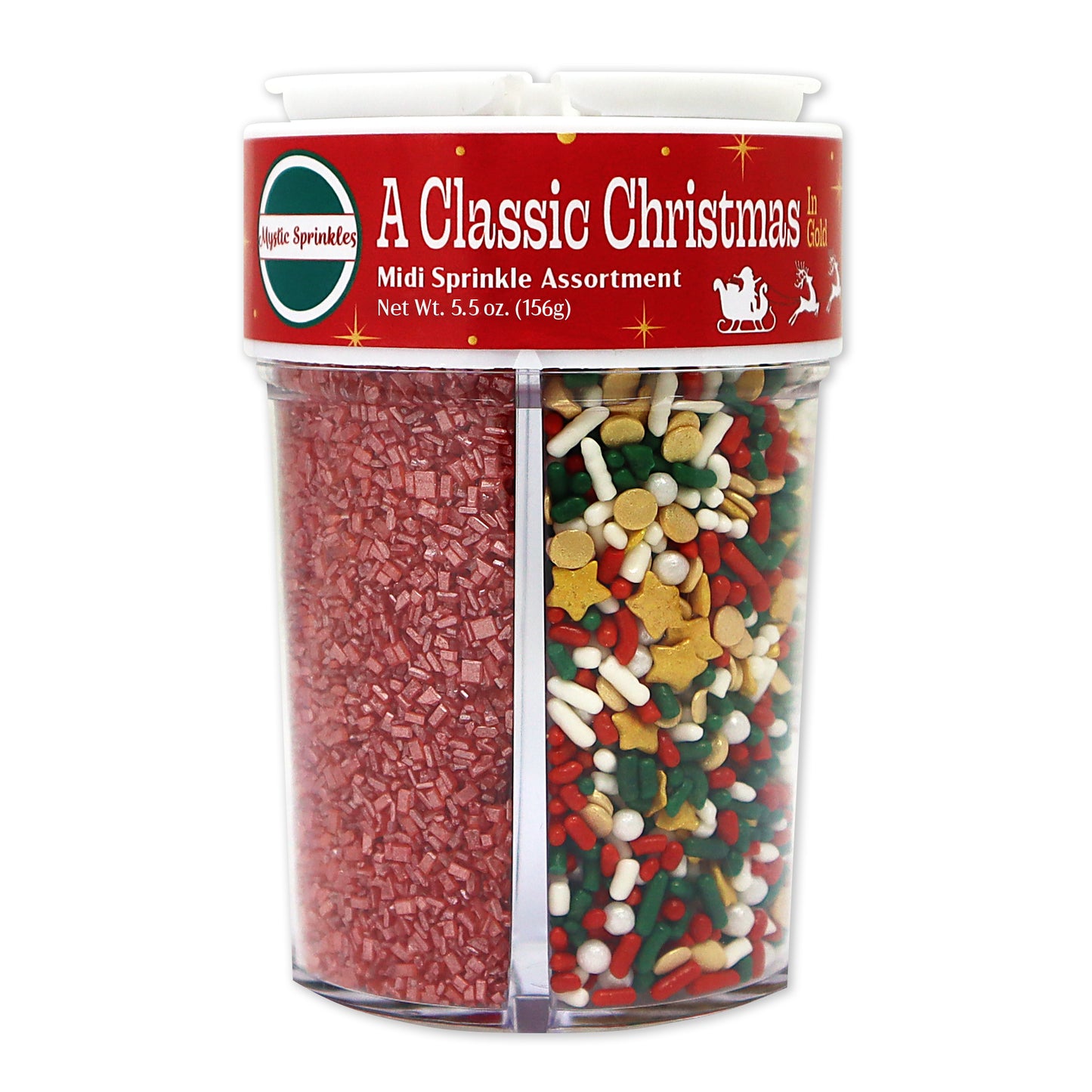 A Classic Christmas in Gold Midi Sprinkle Assortment 5.5oz