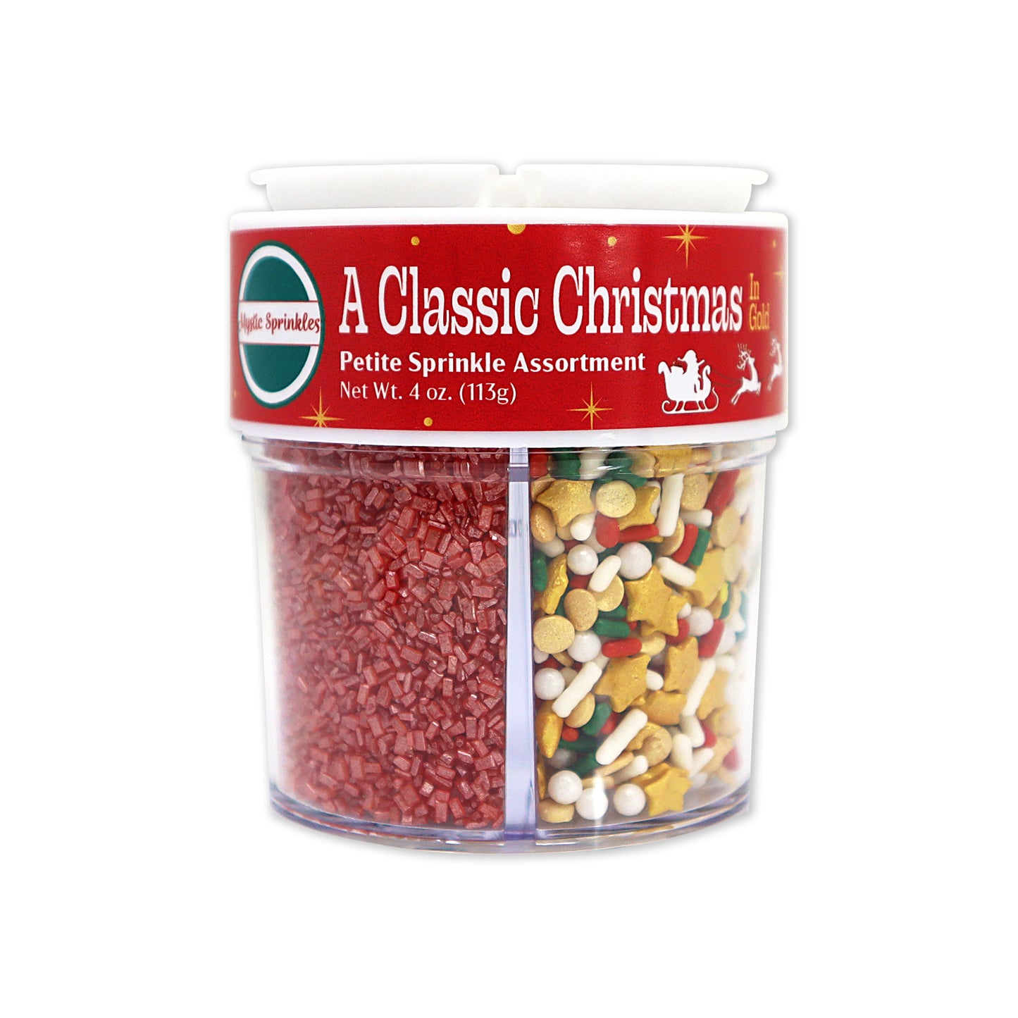 A Classic Christmas in Gold Petite Sprinkle Assortment 4oz