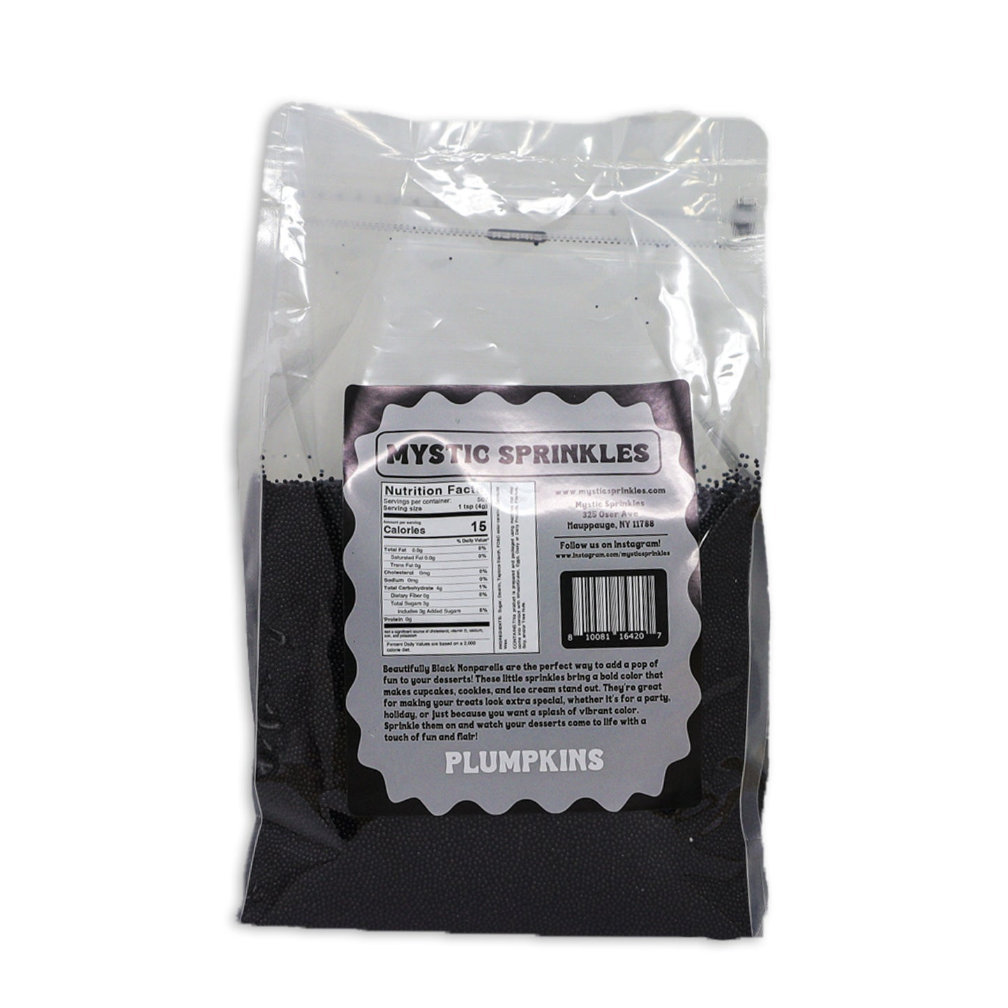 Plumpkins - Beautifully Black Nonpareils 5lbs Bulk Bag