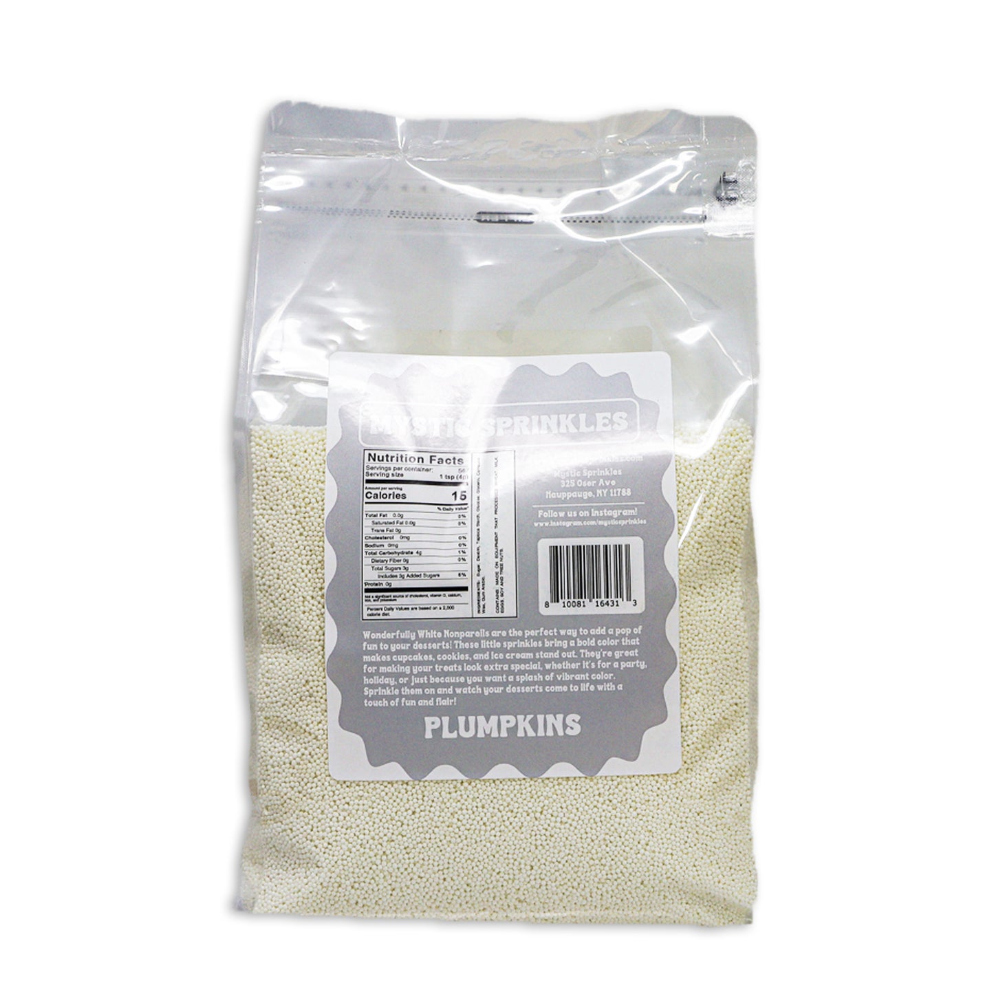 Plumpkins - Wonderfully White Nonpareils 5lbs Bulk Bag
