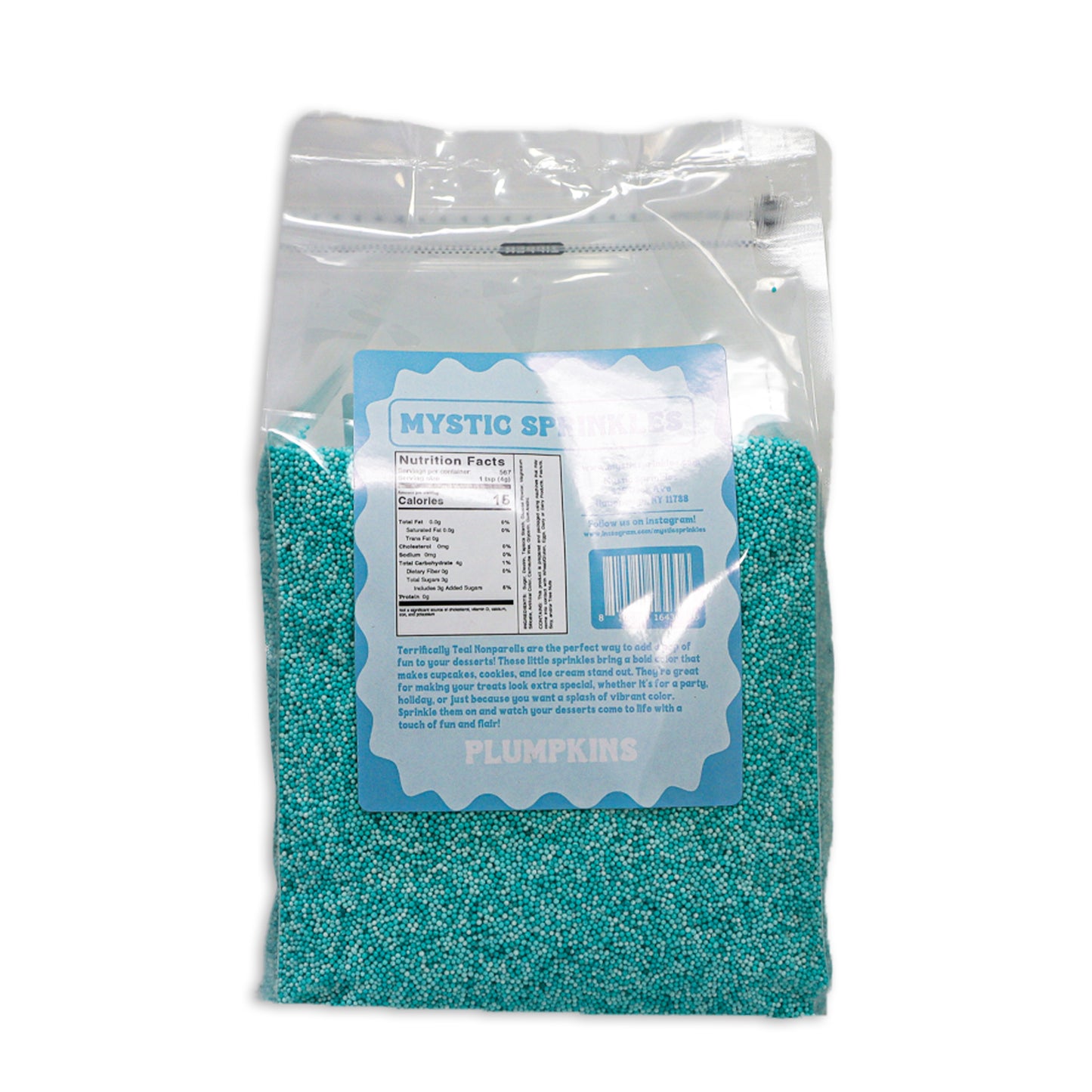 Plumpkins - Terrifically Teal Nonpareils 5lbs Bulk Bag