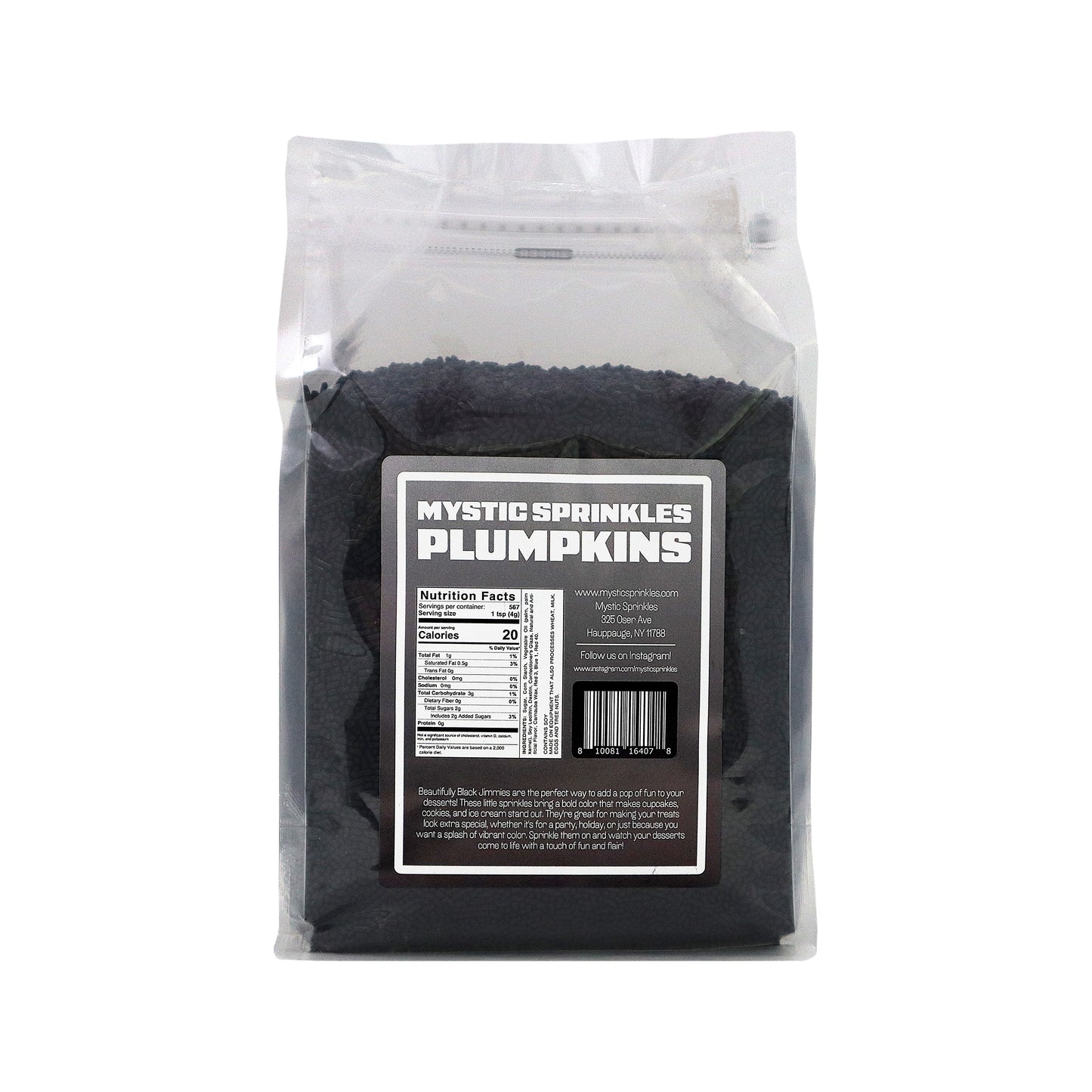 Plumpkins - Beautifully Black Jimmies 5lb Bulk Bag