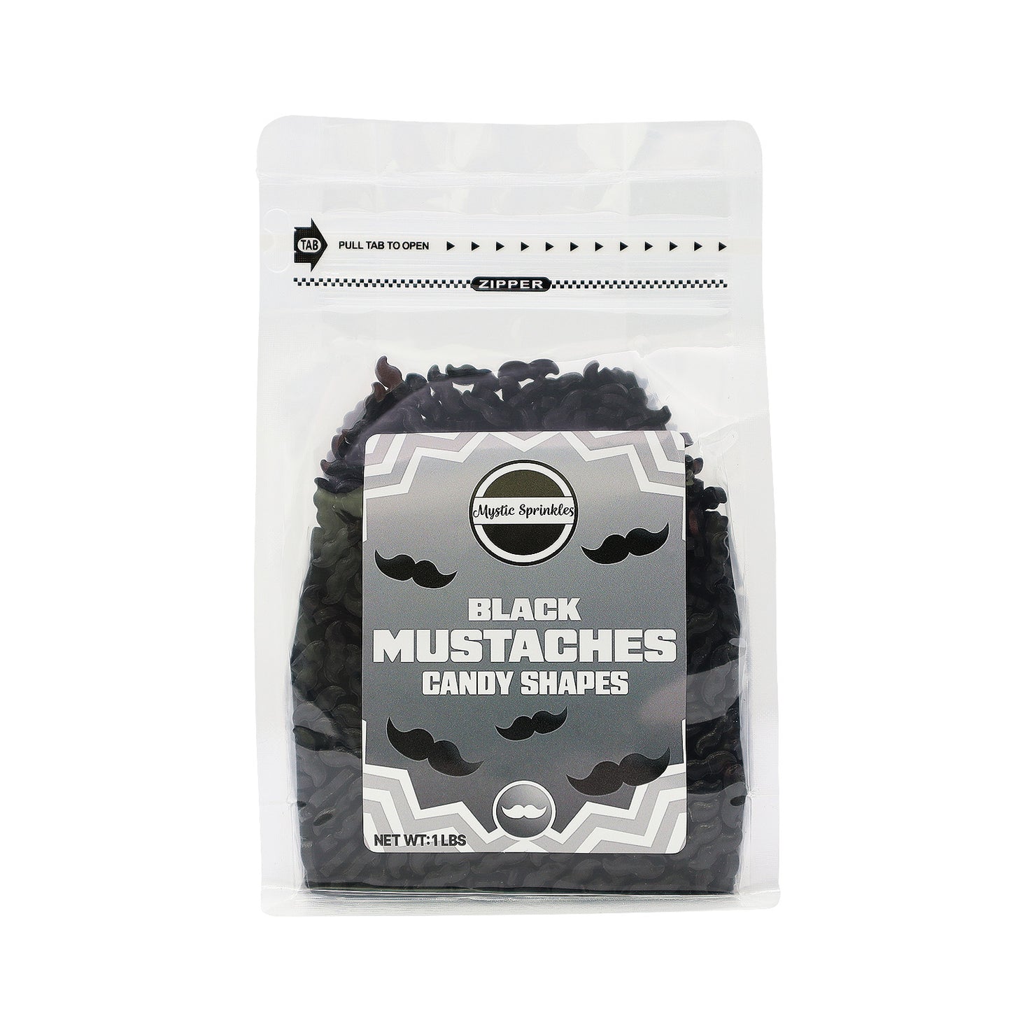 Candy Shapes Black Mustaches 2oz
