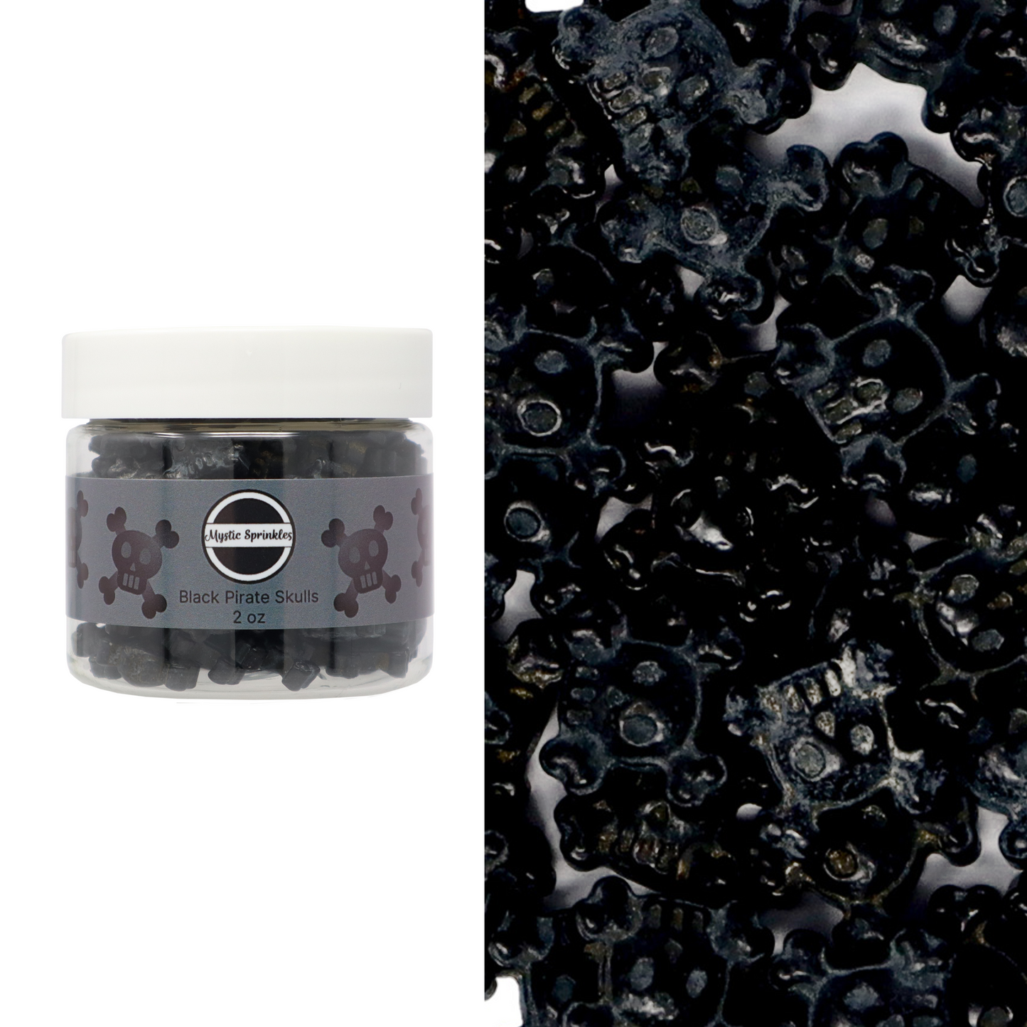 Candy Shapes Black Pirate Skulls 2oz