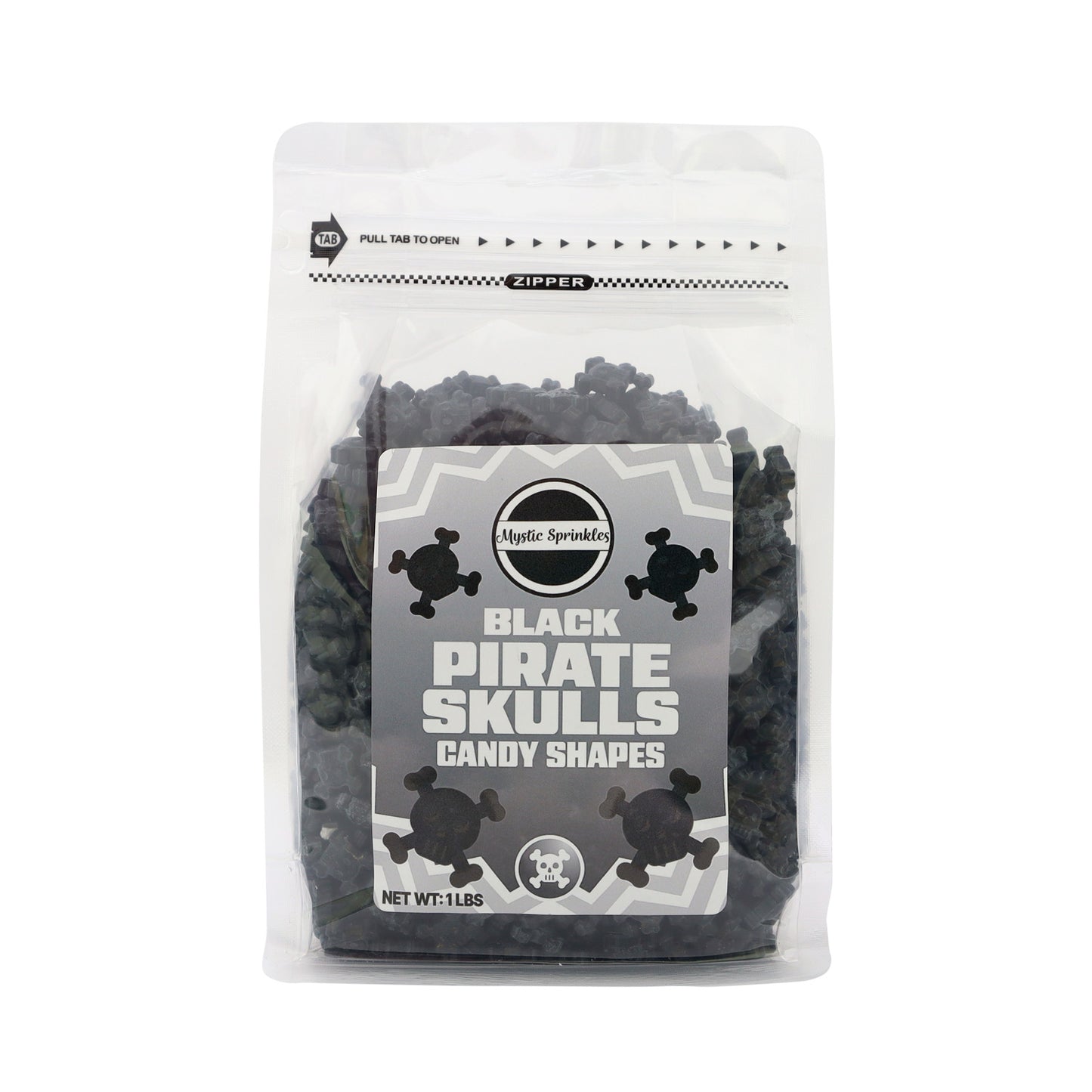 Candy Shapes Black Pirate Skulls 2oz