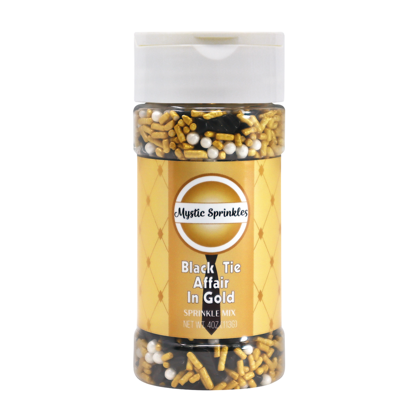 A Black Tie Affair in Gold Sprinkle Mix 4oz Bottle