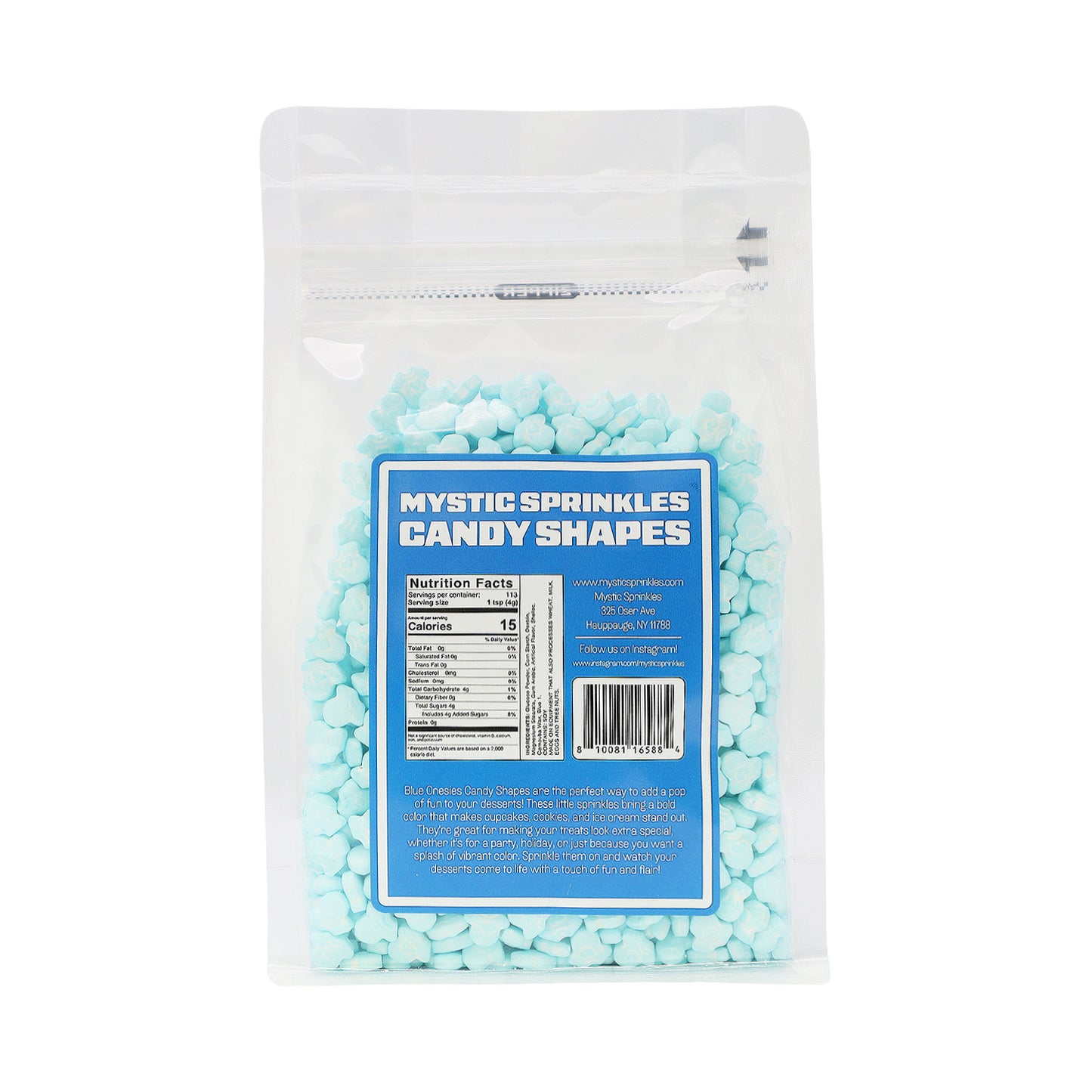 Candy Shapes Blue Onesies 2oz