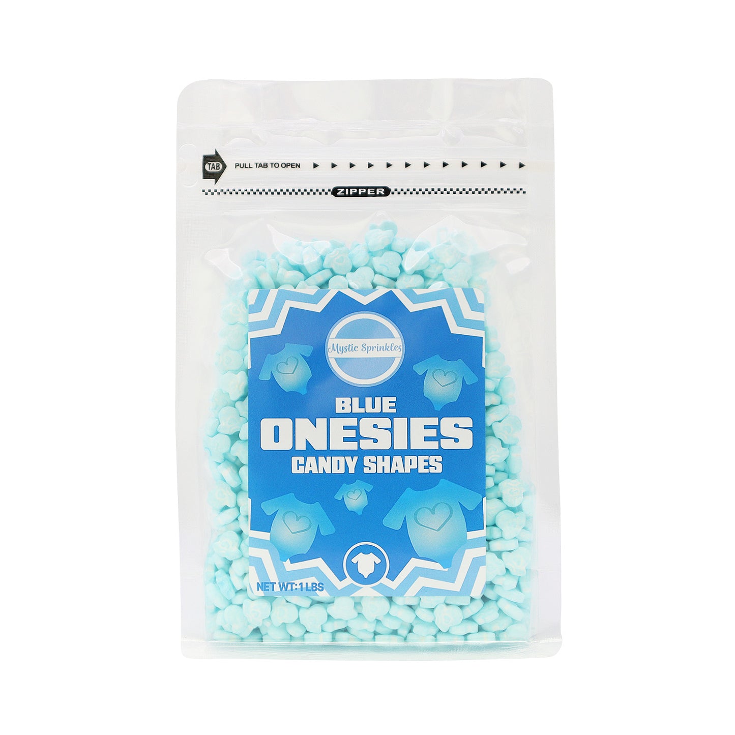 Candy Shapes Blue Onesies 2oz