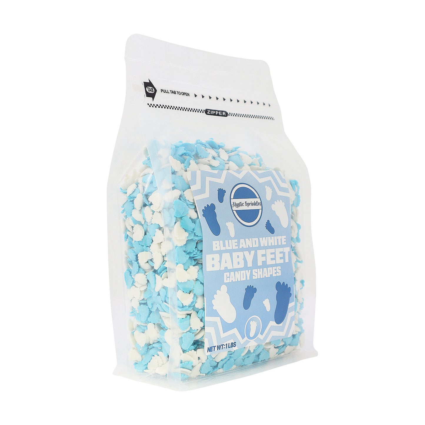 Candy Shapes Blue & White Baby Feet 1.6oz