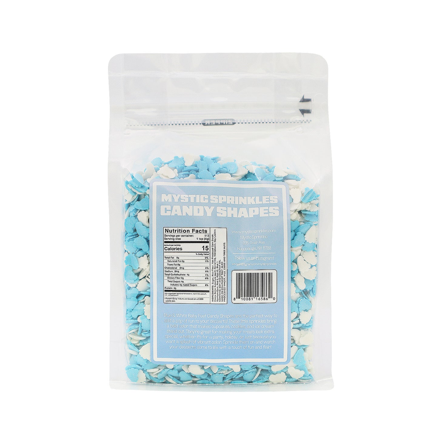Candy Shapes Blue & White Baby Feet 1.6oz