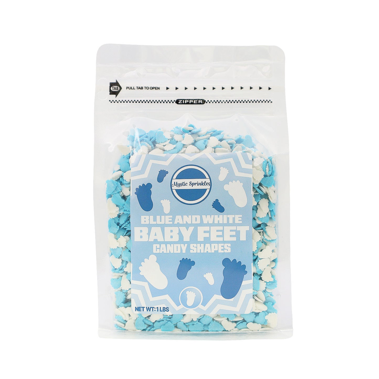 Candy Shapes Blue & White Baby Feet 1.6oz