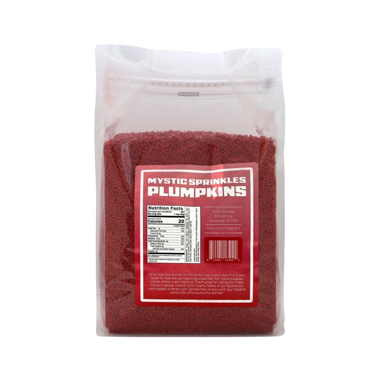Plumpkins - Candy Apple Red Jimmies 5lb Bulk Bag