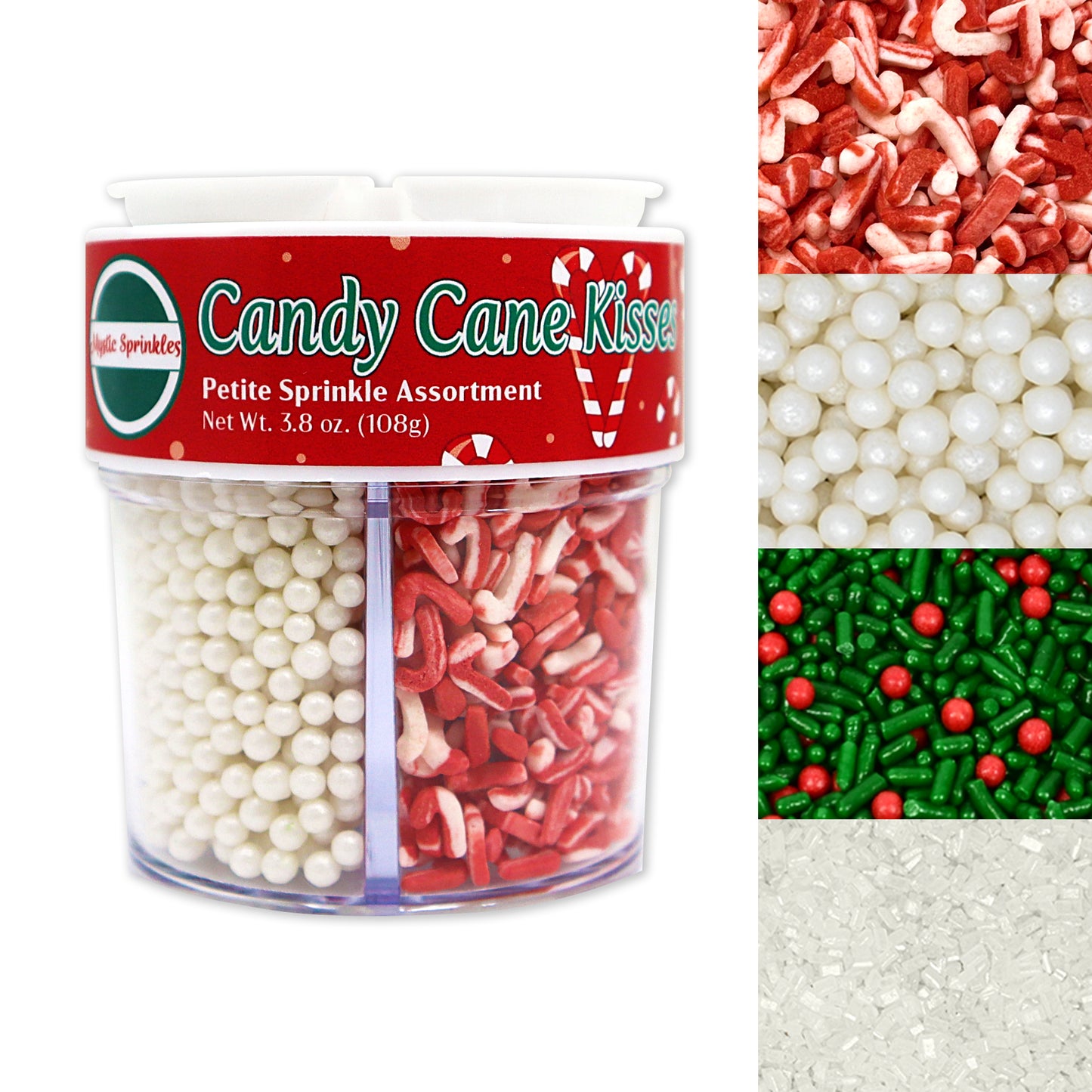 Candy Cane Kisses Petite Sprinkle Assortment 3.8oz