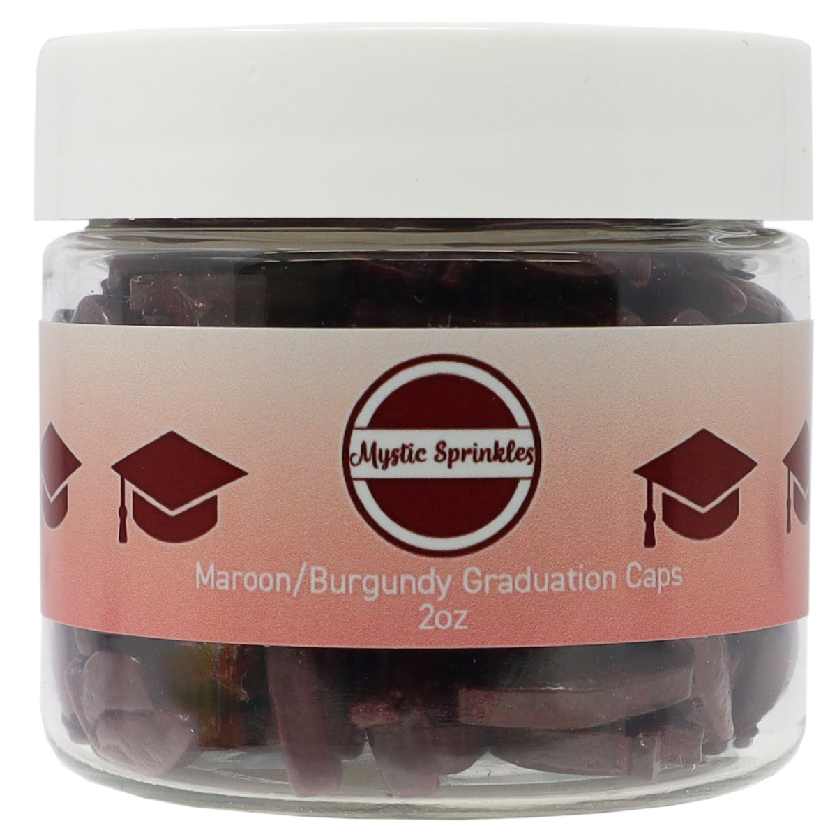 Candy Shapes Graduation Caps 2oz - Maroon/Burgundy