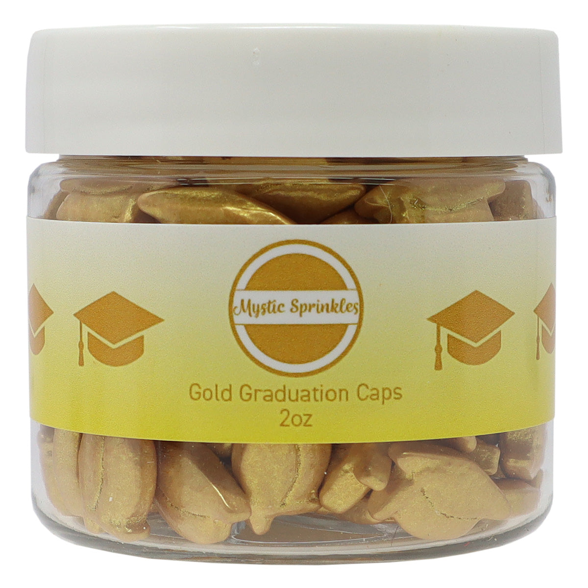Candy Shapes Graduation Caps 2oz - Gold