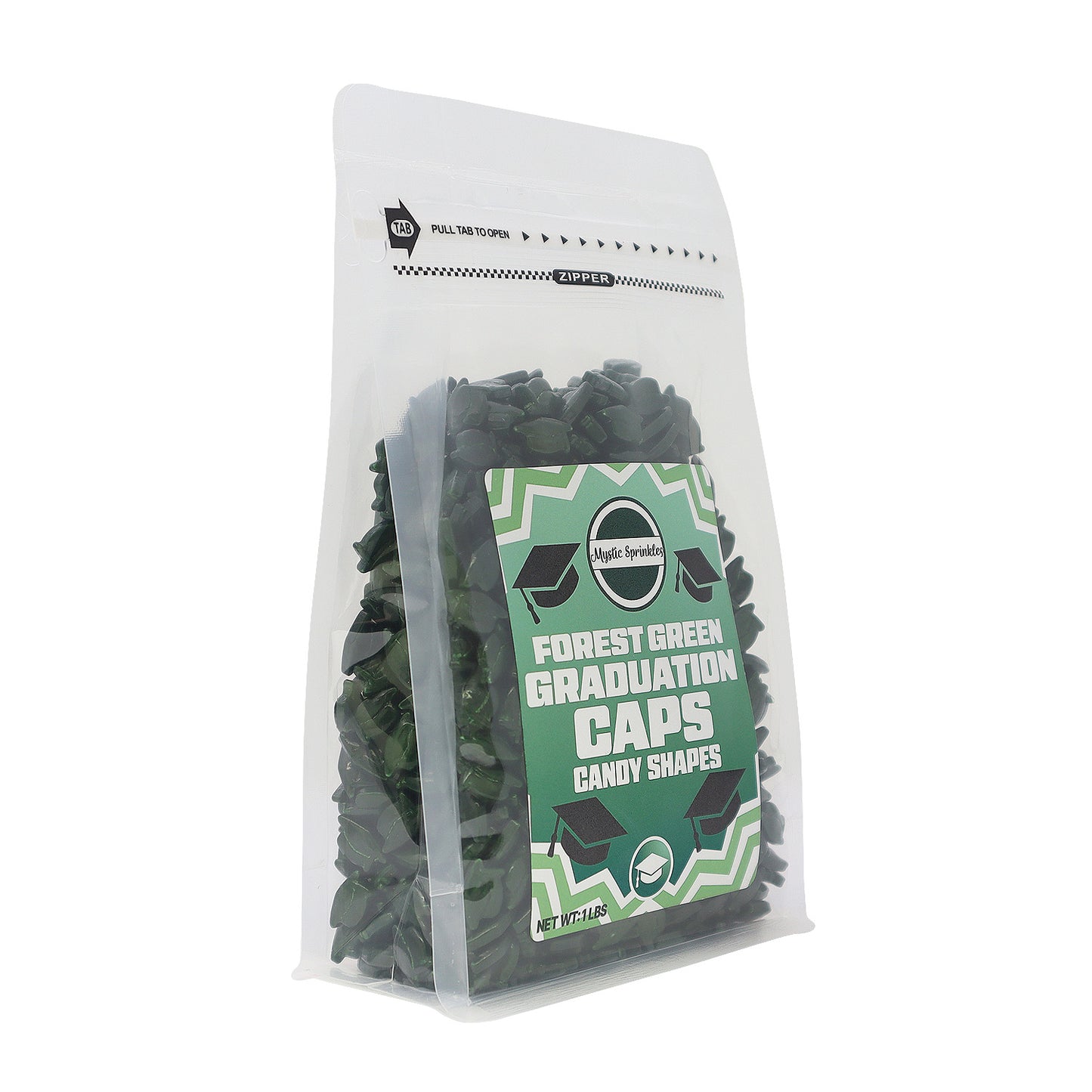 Candy Shapes Graduation Caps 2oz - Forest Green