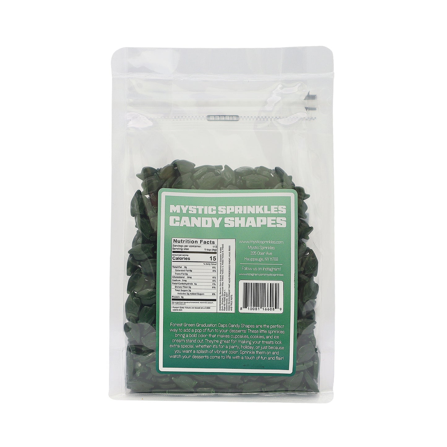 Candy Shapes Graduation Caps 2oz - Forest Green