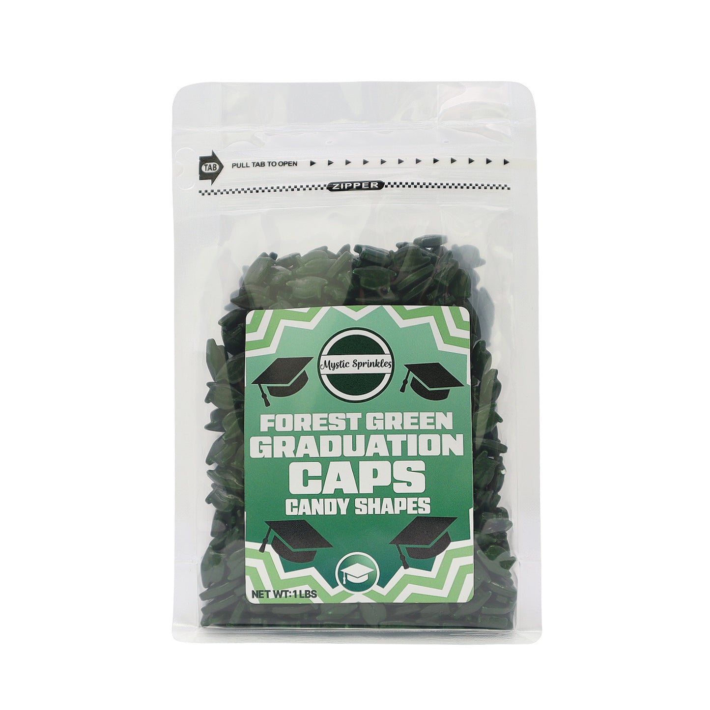 Candy Shapes Graduation Caps 2oz - Forest Green