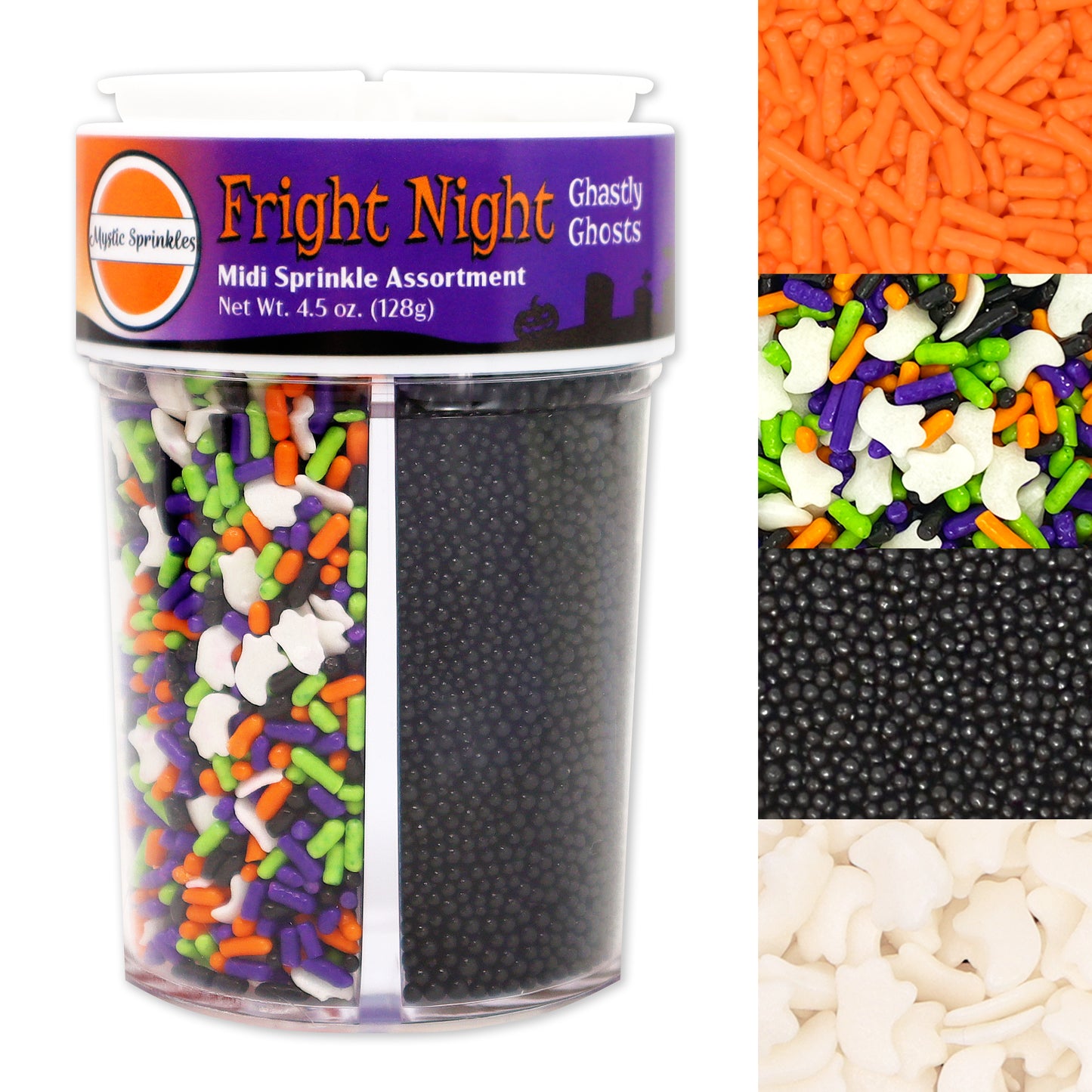 Fright Night Ghastly Ghosts Midi Sprinkle Assortment 4.5oz