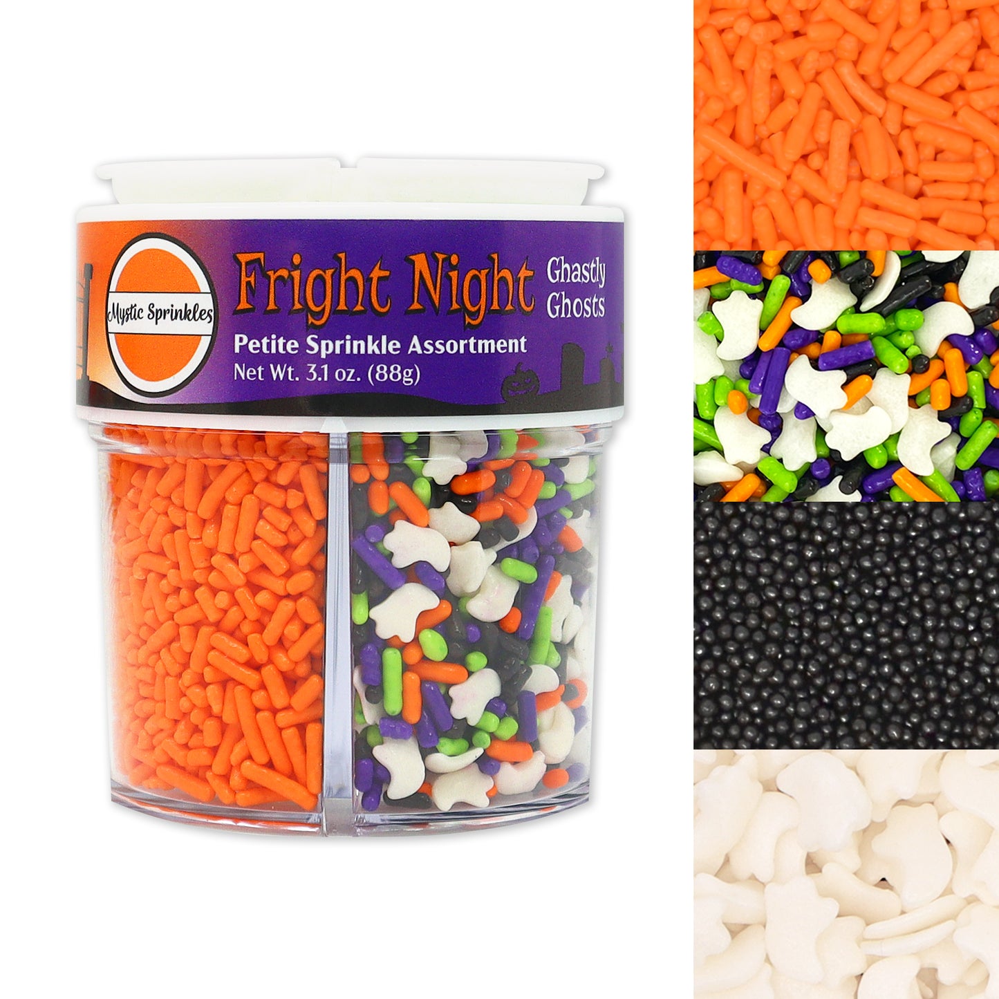 Fright Night Ghastly Ghosts Petite Sprinkle Assortment 3.1oz