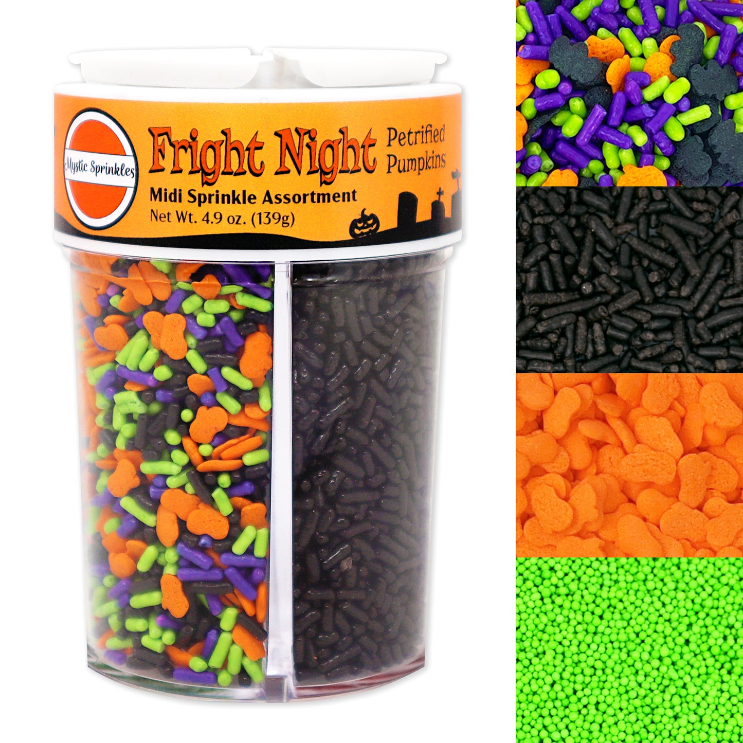 Fright Night Petrified Pumpkins Midi Sprinkle Assortment 4.9oz