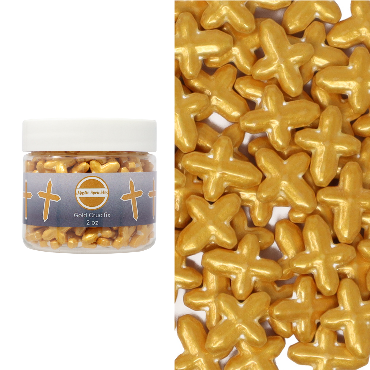 Candy Shapes Gold Crucifix 2oz