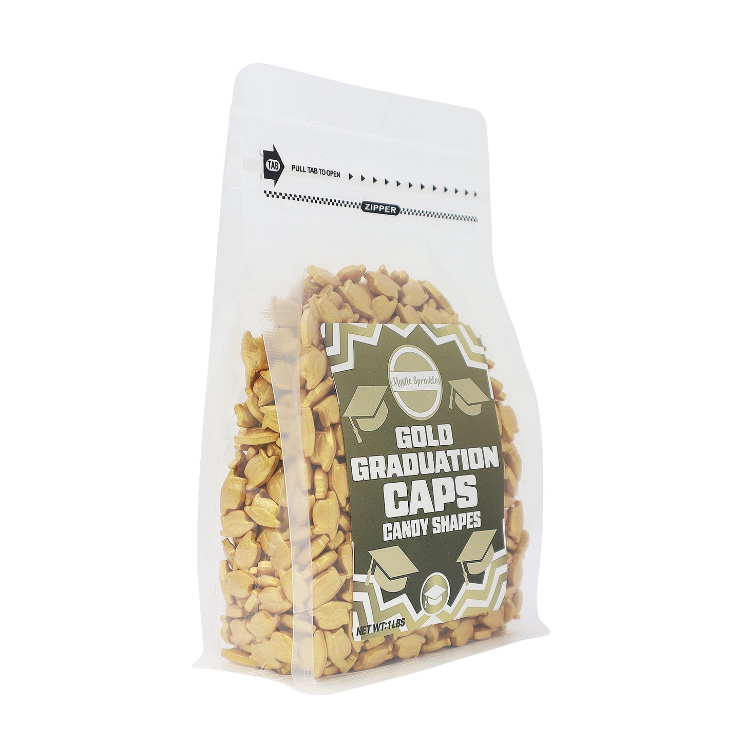 Candy Shapes Graduation Caps 2oz - Gold
