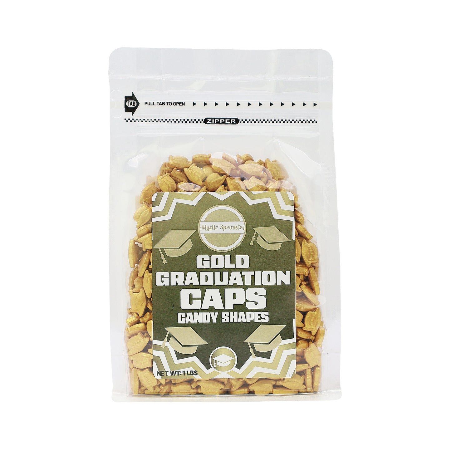 Candy Shapes Graduation Caps 2oz - Gold