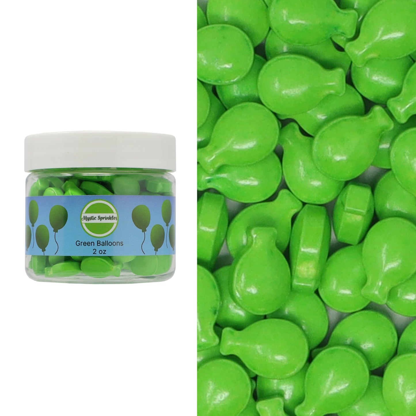 Candy Shapes Green Balloons 2oz