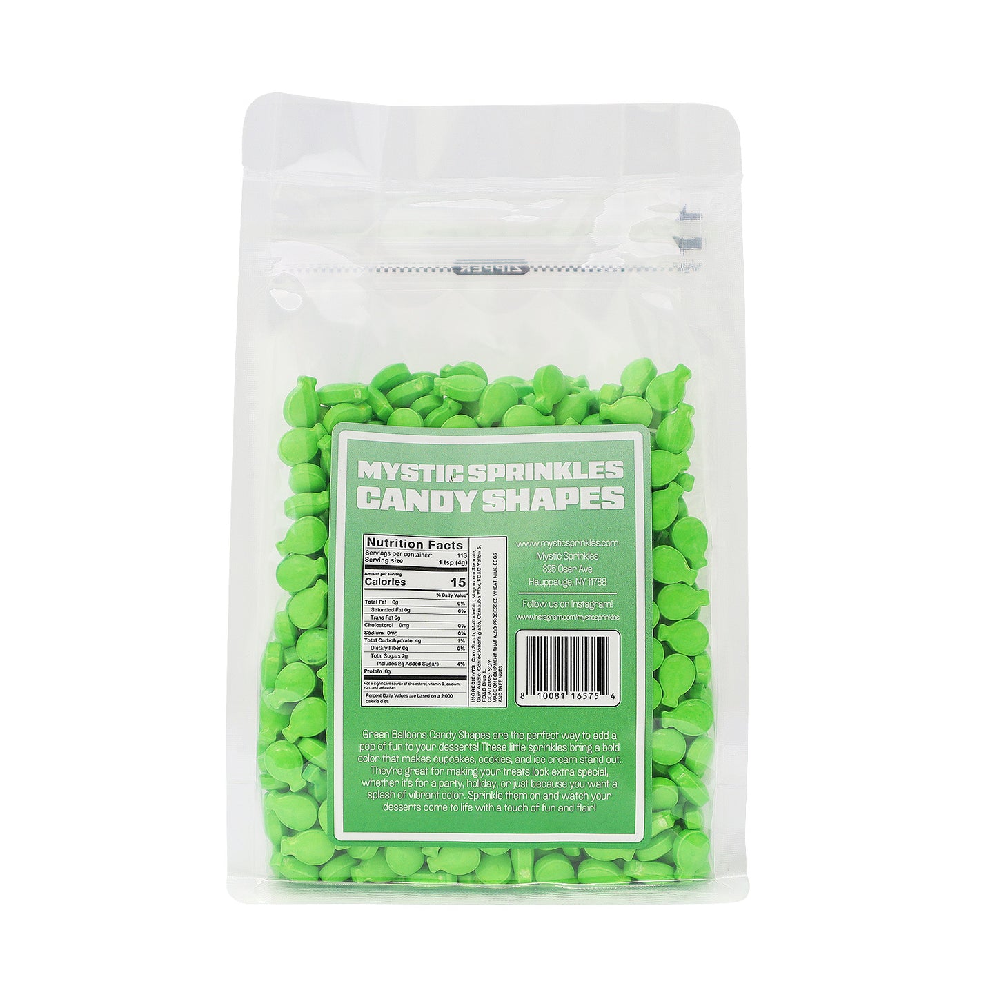 Candy Shapes Green Balloons 2oz