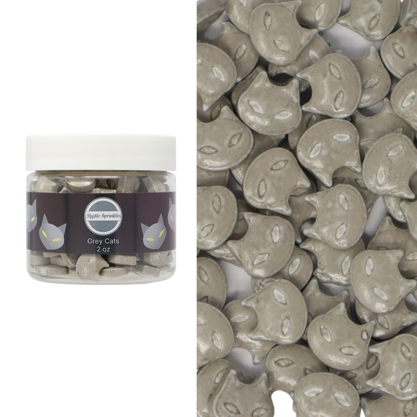 Candy Shapes Grey Cats 2oz