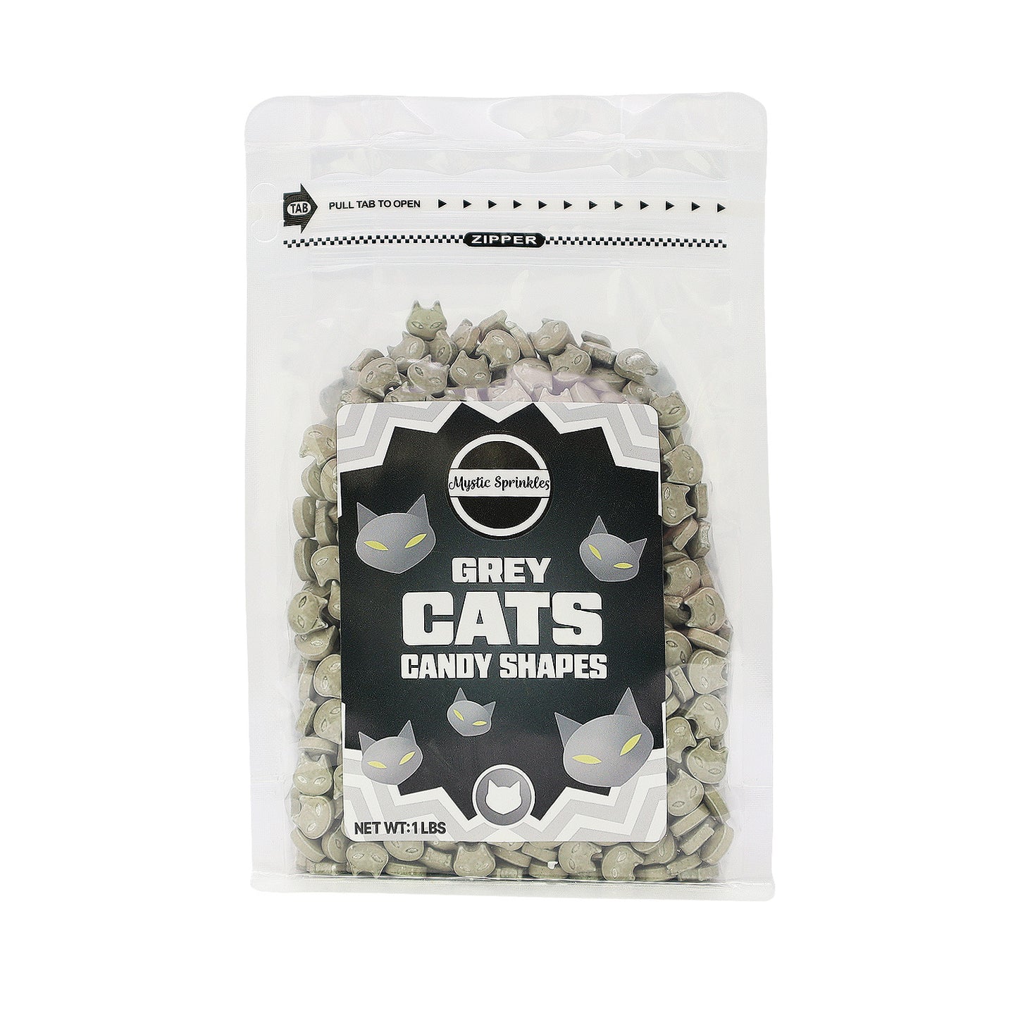 Candy Shapes Grey Cats 2oz