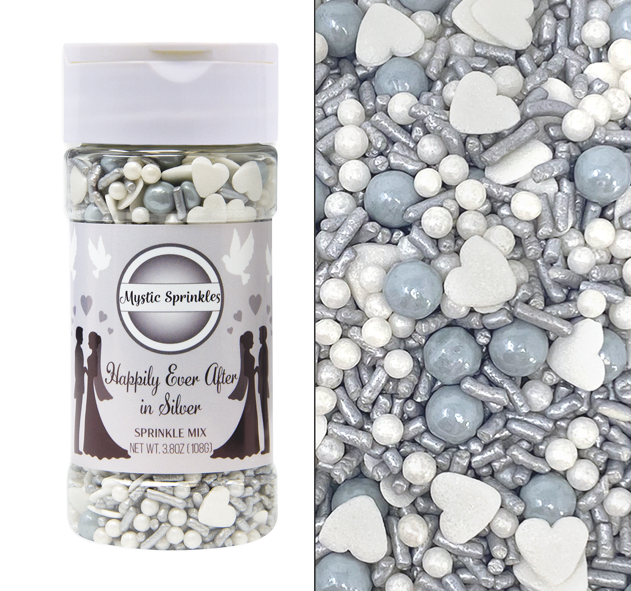 Happily Ever After in Silver Sprinkle Mix 3.8oz