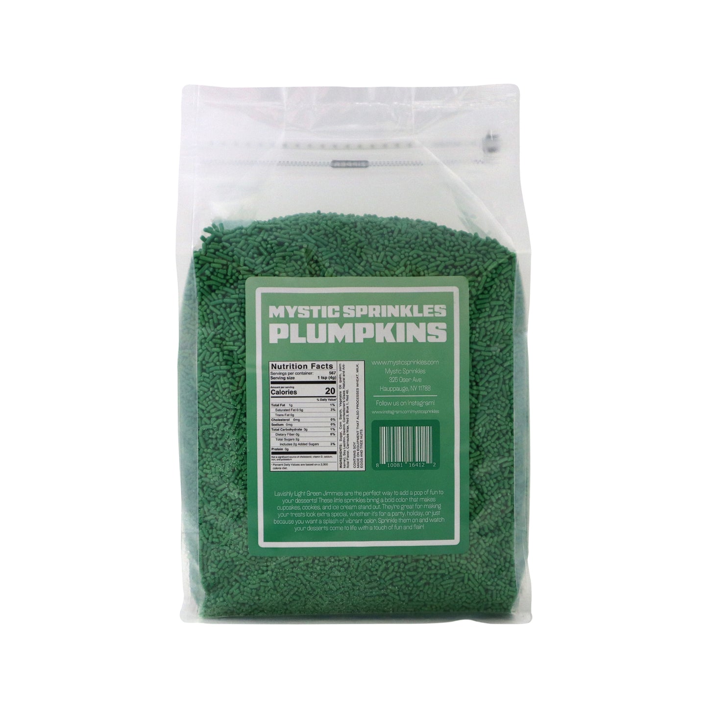 Plumpkins - Lavishly Light Green Jimmies 5lb Bulk Bag