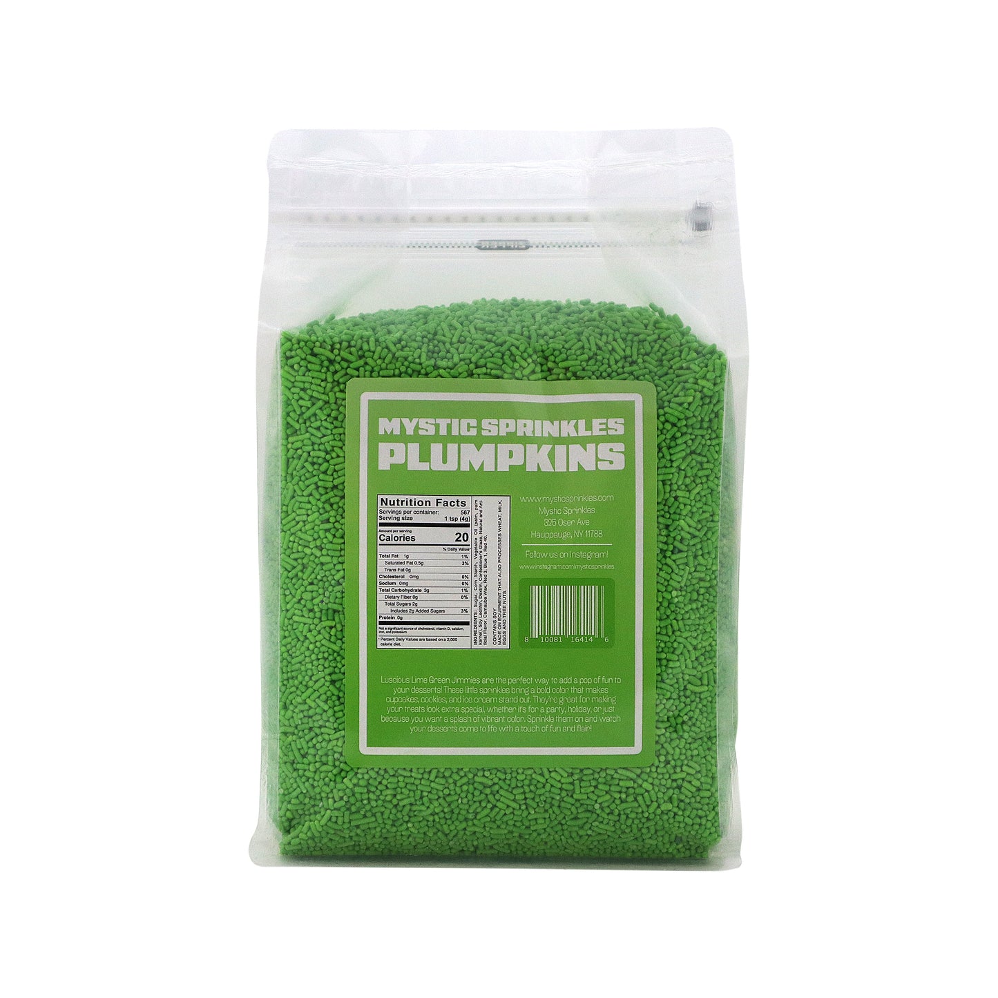 Plumpkins - Luscious Lime Green Jimmies 5lbs Bulk Bag