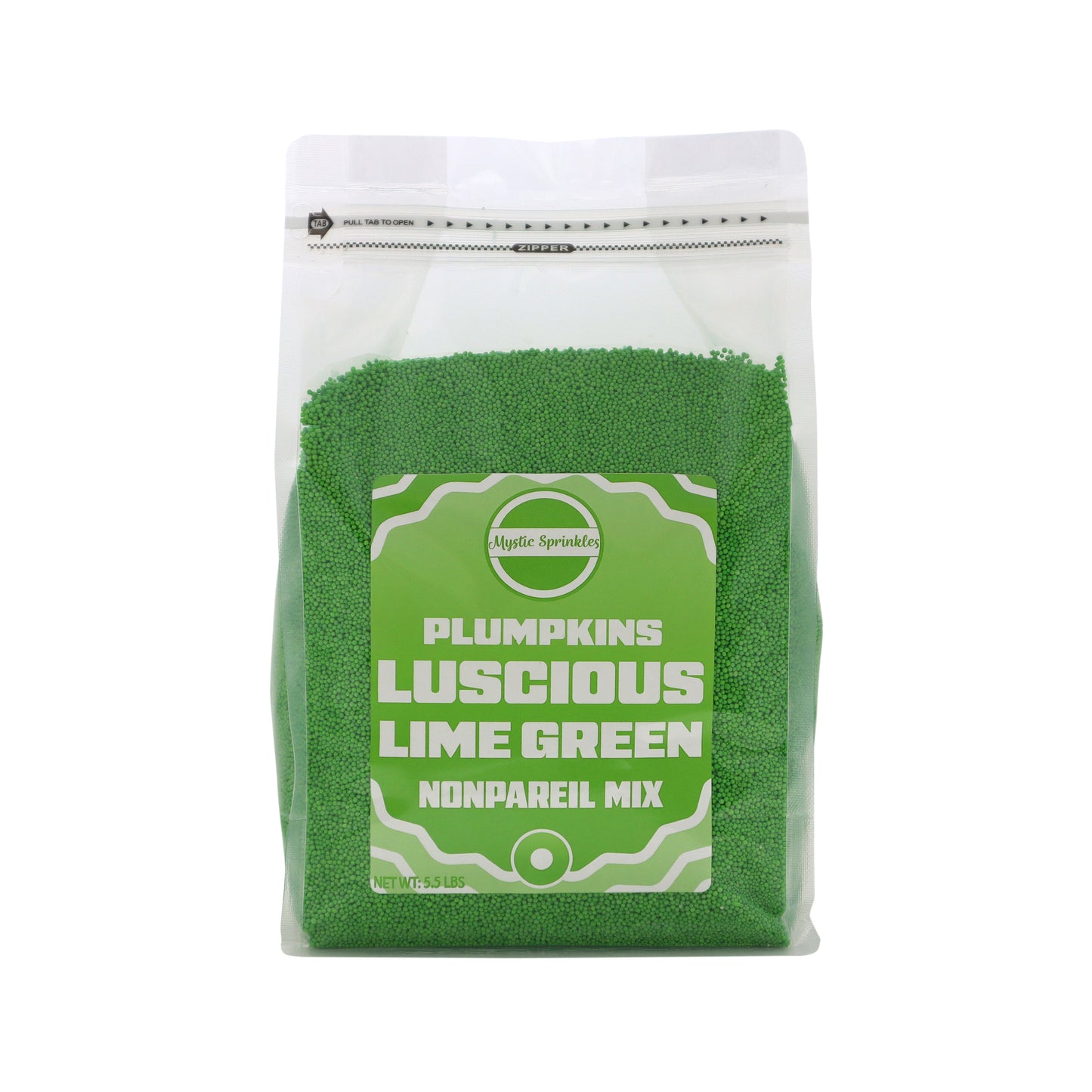 Plumpkins - Luscious Lime Green Nonpareils 5.5lbs Bulk Bag
