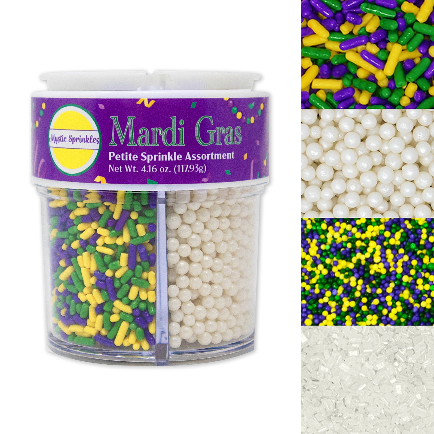 Mardi Gras Petite Sprinkle Assortment 4.16oz