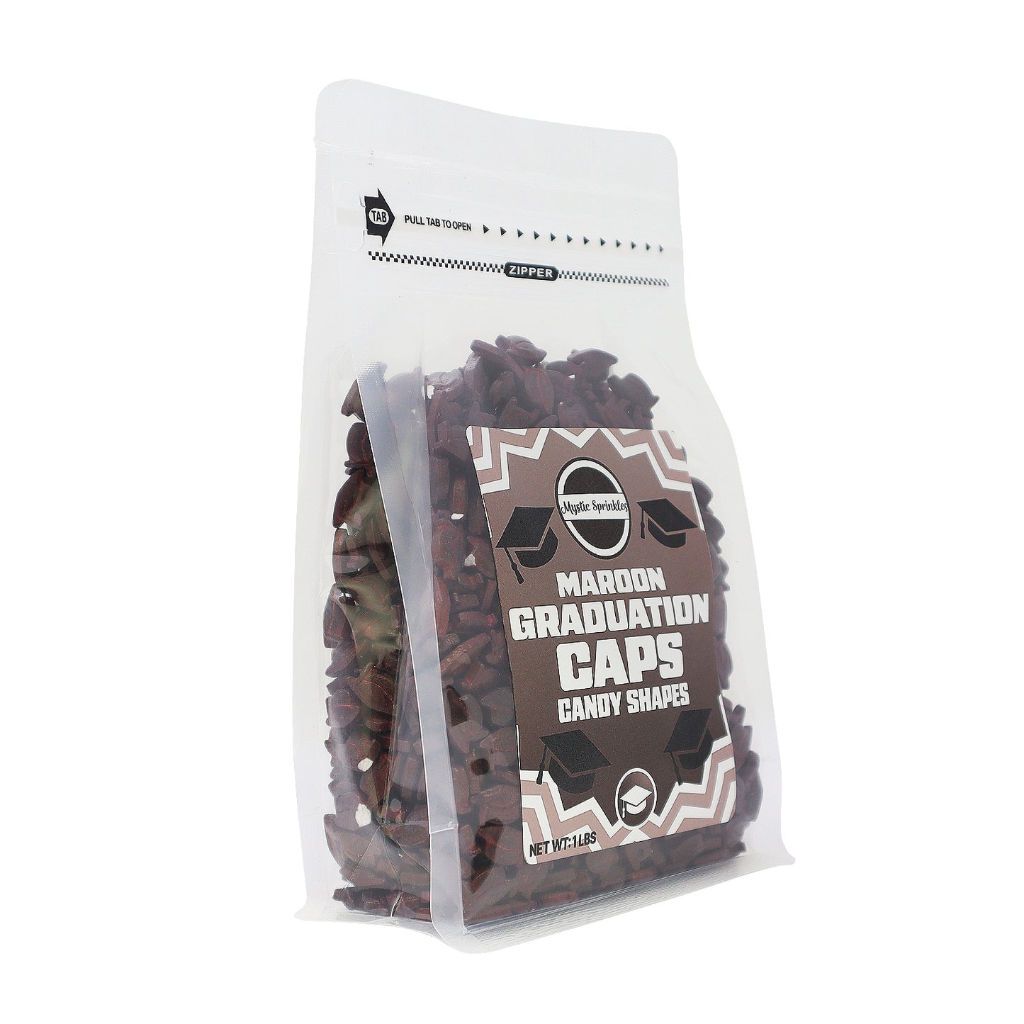 Candy Shapes Graduation Caps 2oz - Maroon/Burgundy