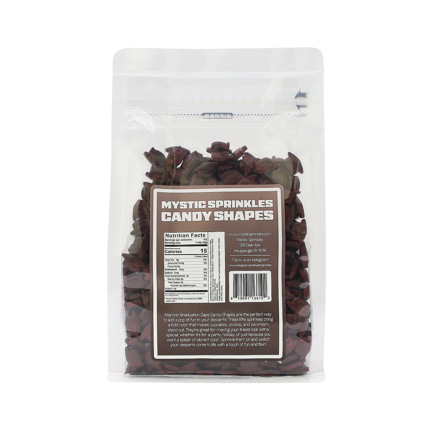 Candy Shapes Graduation Caps 2oz - Maroon/Burgundy