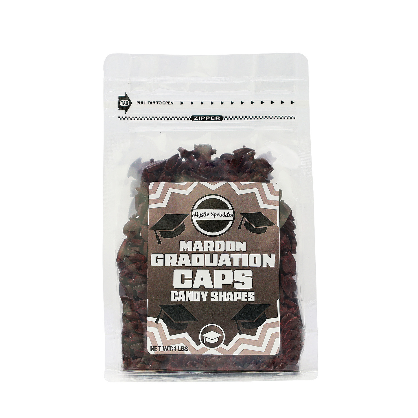 Candy Shapes Graduation Caps 2oz - Maroon/Burgundy