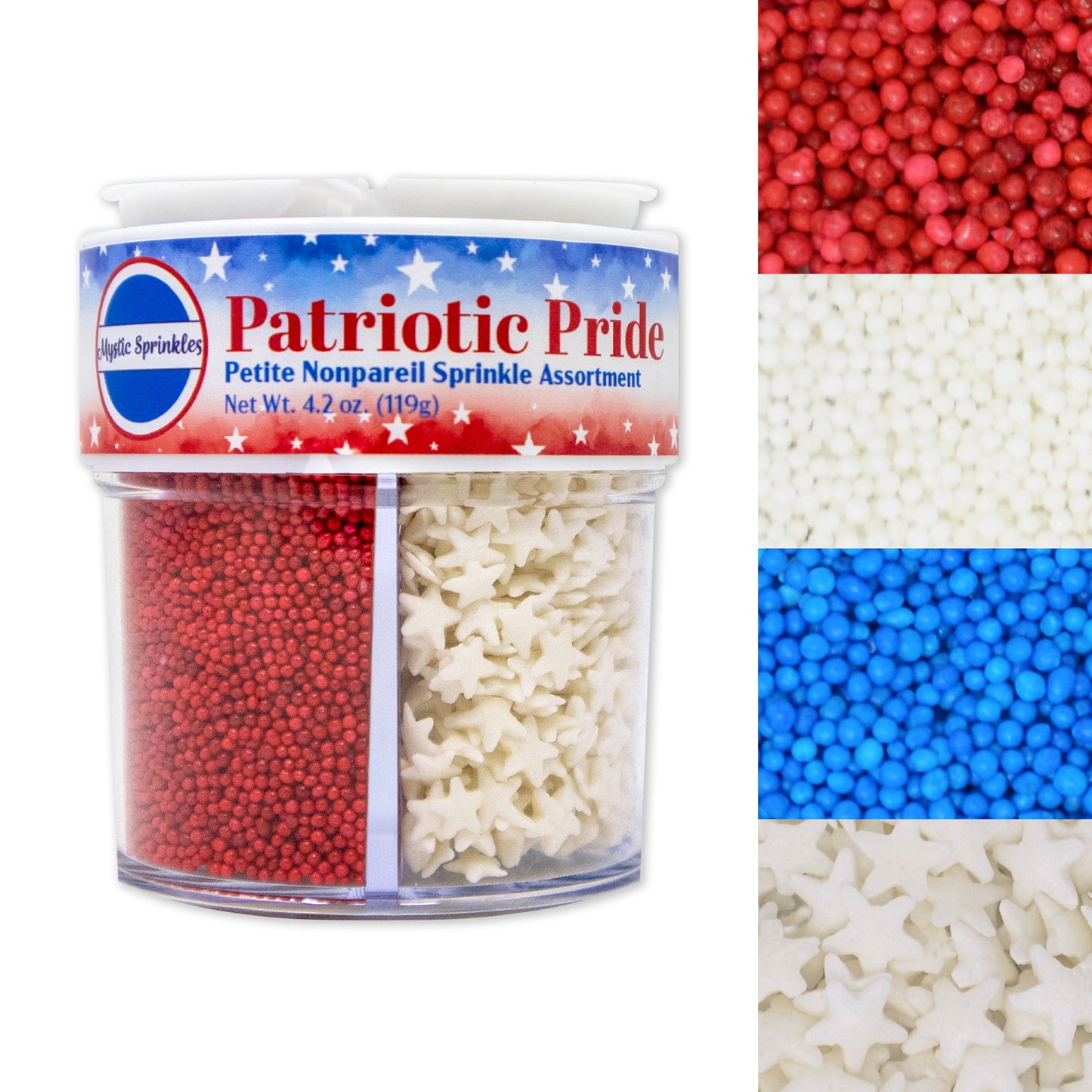 Patriotic Pride Nonpareil Petite Sprinkle Assortment 4.2oz