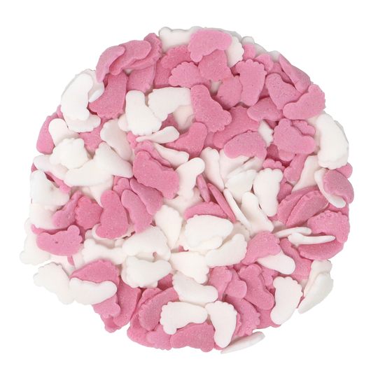 Candy Shapes Pink & White Baby Feet 1.6oz